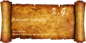 Katzer Gergő névjegykártya