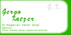 gergo katzer business card